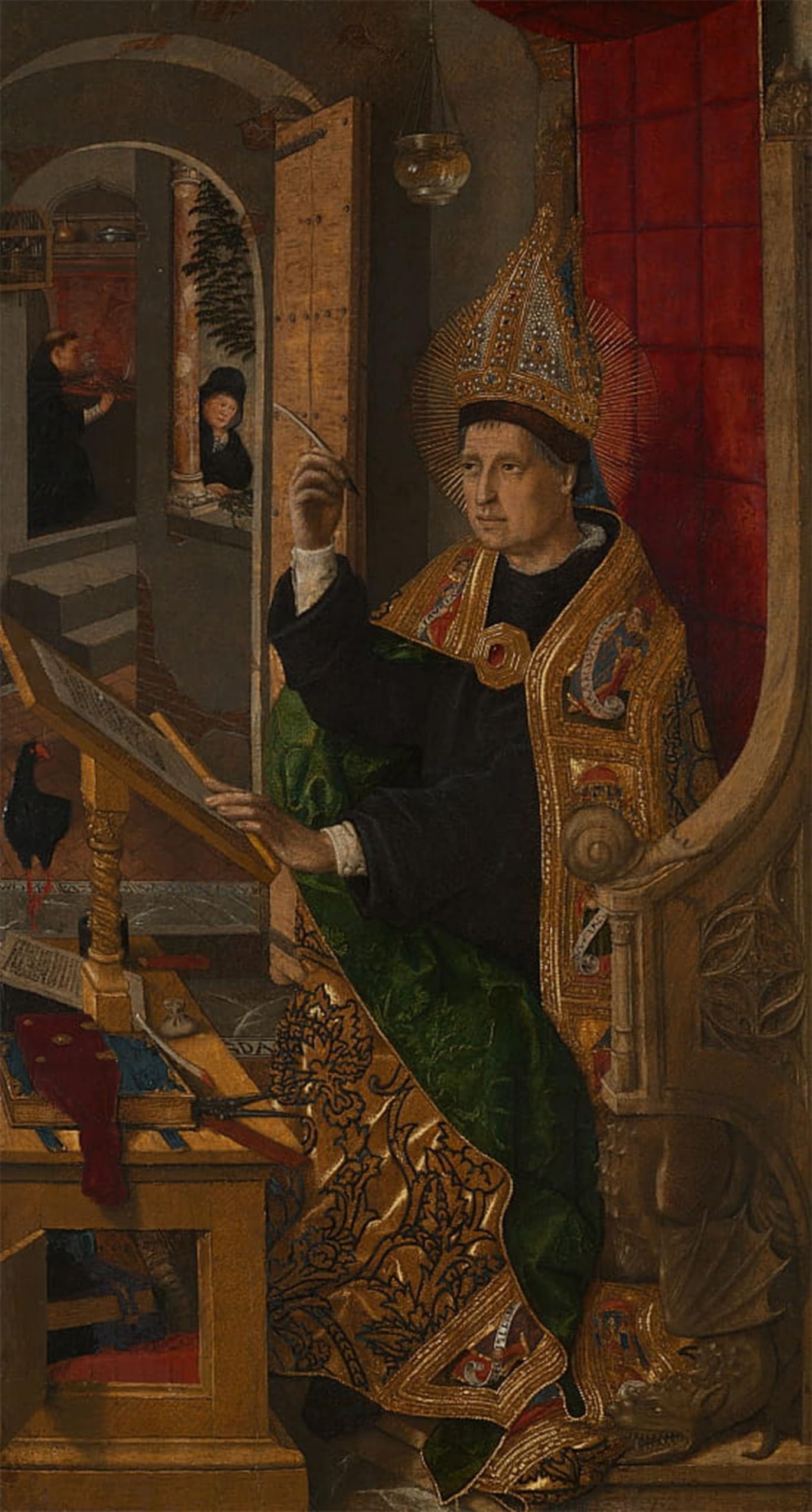 Lienzo abstracto del cuadro Sant'Agostino de Bartolomé Bermejo para colgar en pared de 60x90cm 5