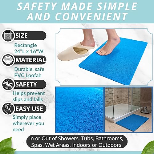 Miniatura 3 de ENKOSI Loofah - Tapete antideslizante para tina, tapete de baño antideslizante, tapete de baño antideslizante para bañera, tapete de ducha