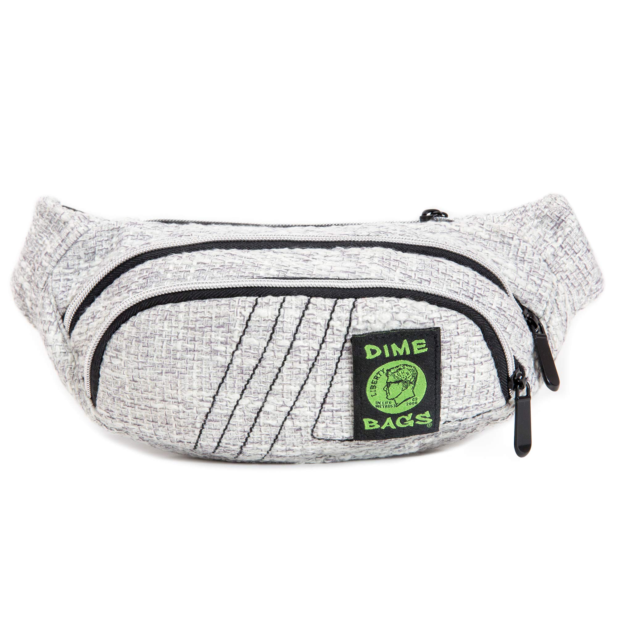 Dime Bags Classic Fanny Pack, Hempster Waist Bag with 7 Compartments for Storage, Travel Pouch with Adjustable Strap, Heavy-Duty Zippers & Hidden