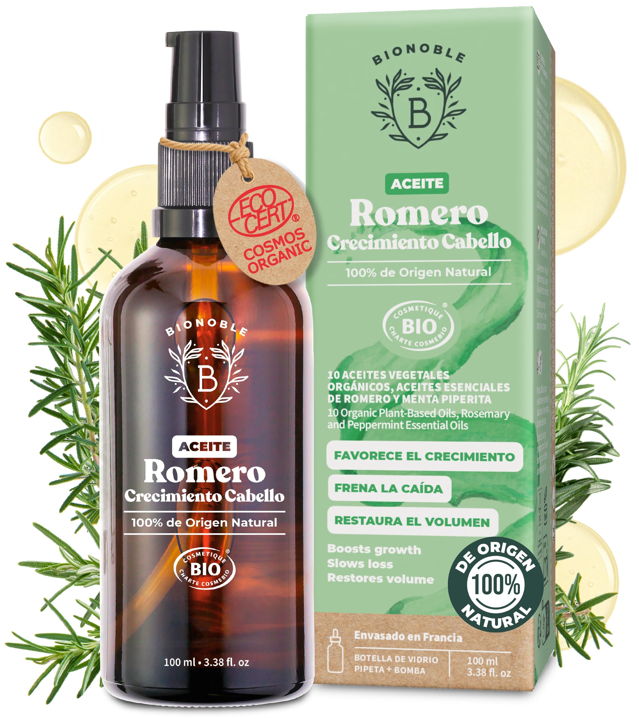 Aceite Crecimiento Capilar BIONOBLE: Nutrición Orgánica 1...