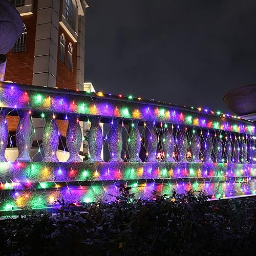 Miniatura 6 de Luces de red de Navidad para exteriores de 12.5 x 5 pies, 390 LED con 8 modos, conectables, impermeables, temporizador, cadena de luces de malla