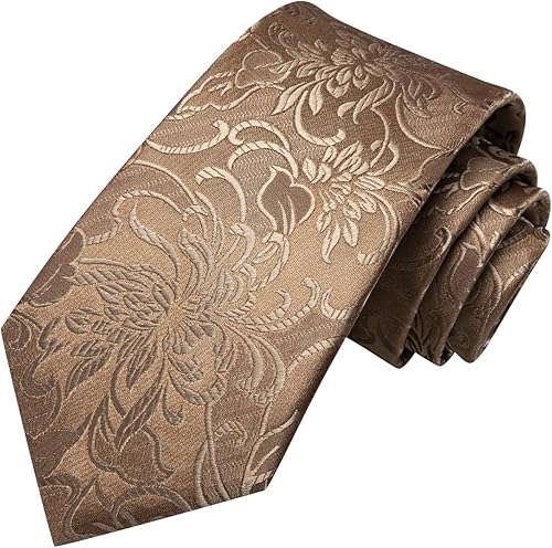 Miniatura 4 de Hi-Tie Mens Silk Paisley Necktie and Pocket Square Cufflinks Set for Wedding Business