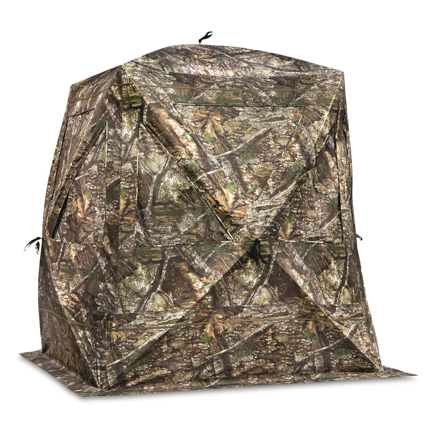Guide Gear Flare XL Tall Hunting Ground Blind, See-Through, 360 View, 2-3 Person Pop-up Tent, Turkey, Duck, Deer Hunting Gear Equipment Accessories RT APX