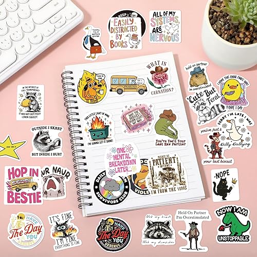 Miniatura 5 de 200 calcomanías divertidas para adultos, holográficas, impermeables, de vinilo, divertidas frases, para botellas de agua, laptop, computadora, funda