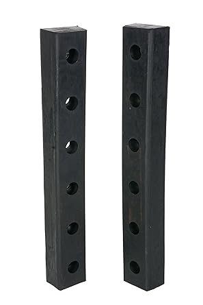 Vestil DBE-30-2 Rubber Hardened Molded Bumper, Rectangular, Vertical Mount, 30