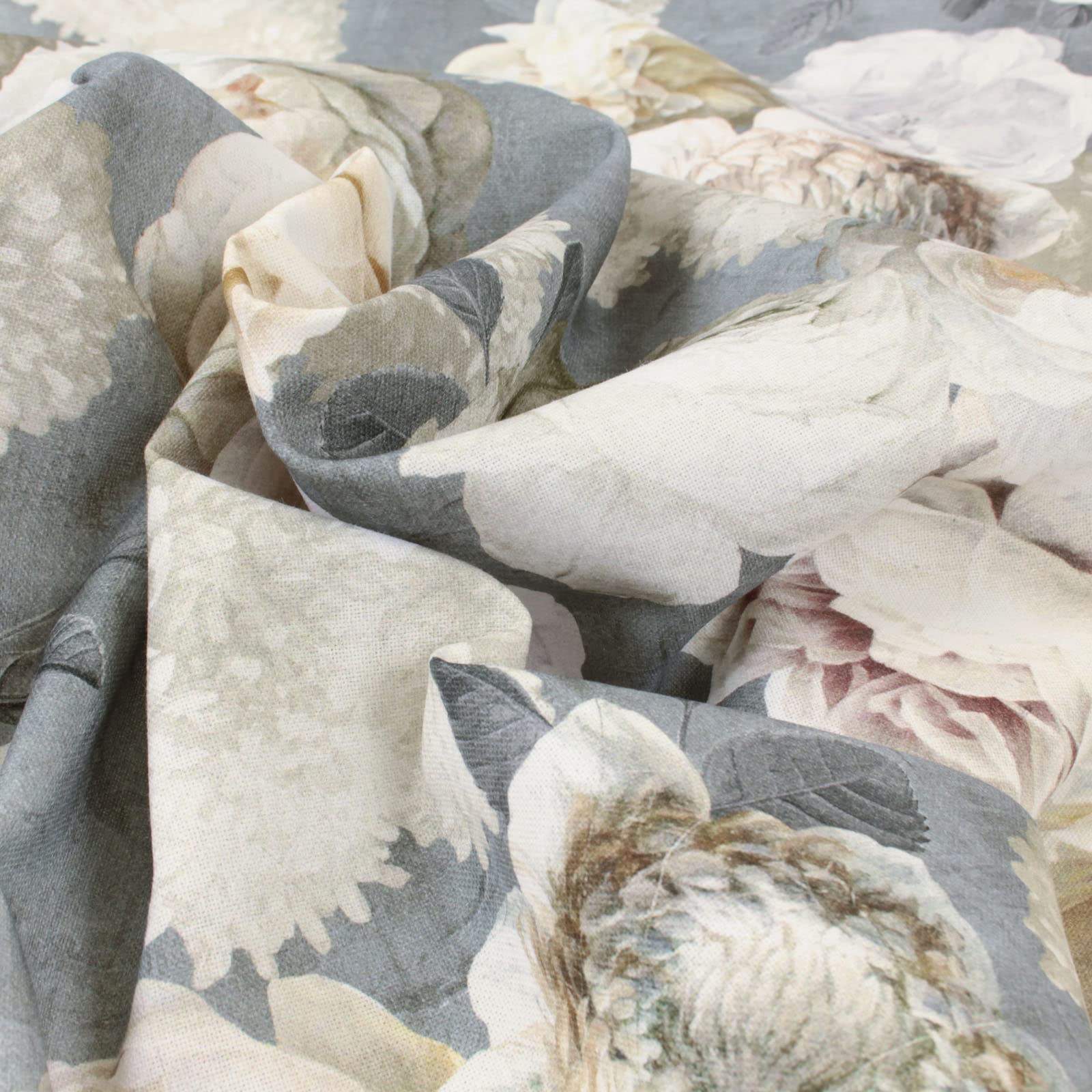 Tissu Au Mètre En Coton - Grandes Feuilles Tons Verts - Hans-Textil-Shop - 160 Cm De Large