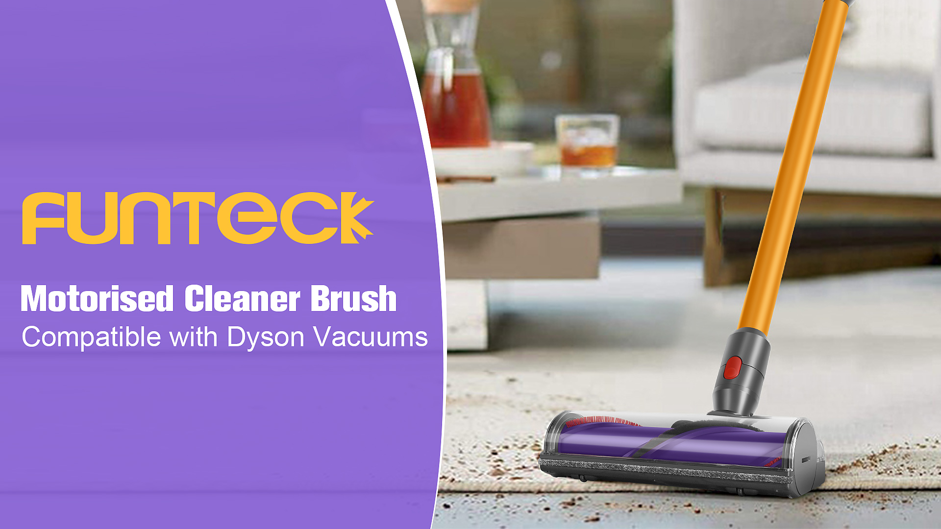 FUNTECK Direct Drive Motorhead Cleaner Head Compatible with Dyson