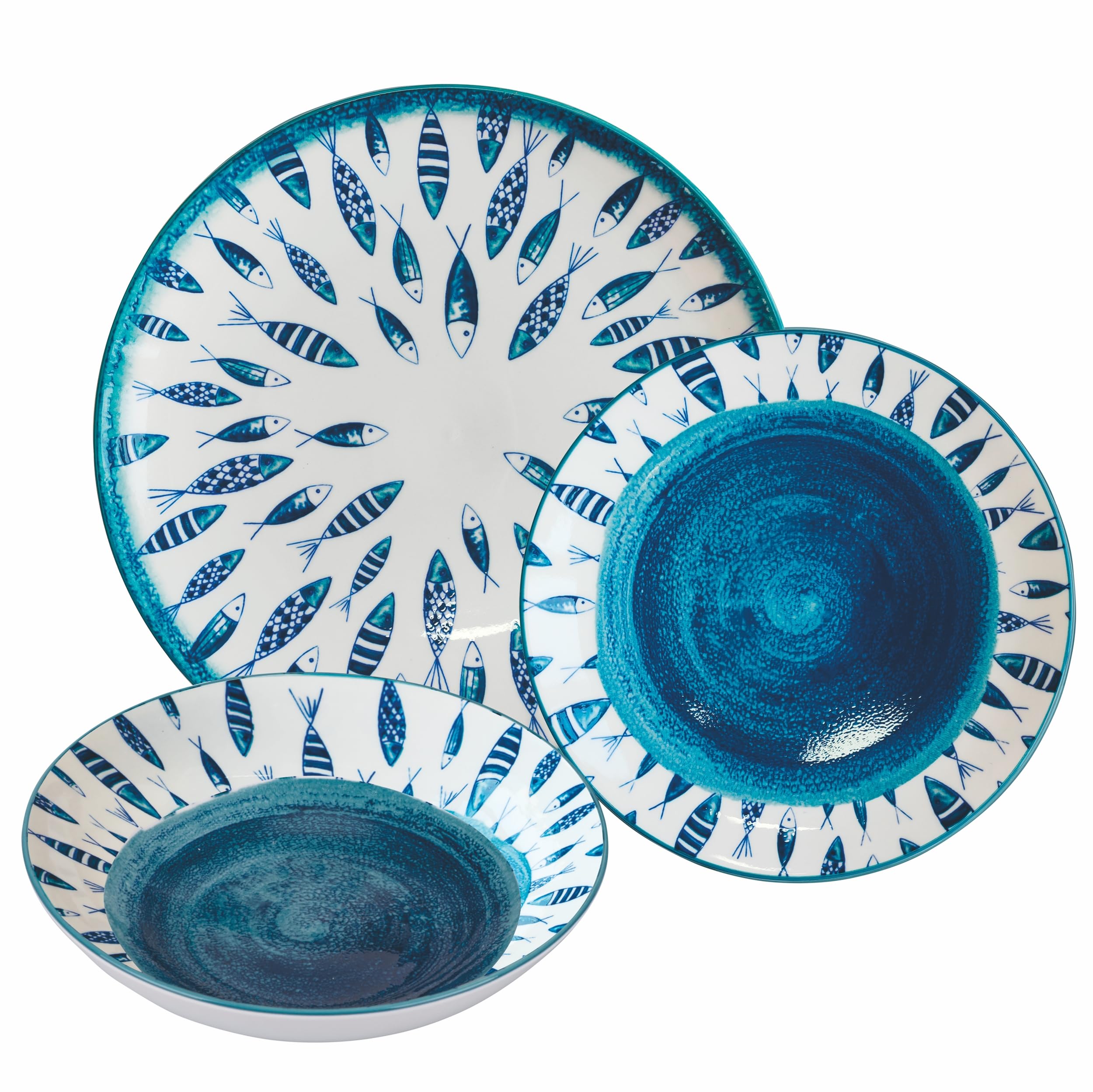 Vajilla de 18 piezas de porcelana, 6 plazas, Marechiaro