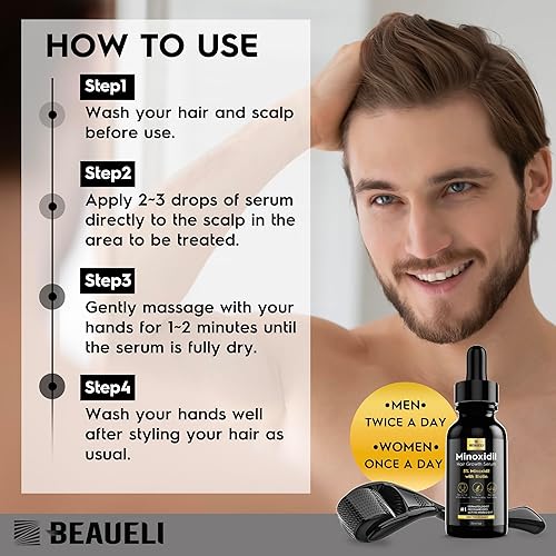 Miniatura 5 de Crecimiento del cabello de minoxidil al 5% para hombres y mujeres suero de tratamiento de regeneración de minoxidil extra fuerte para adelgazar la