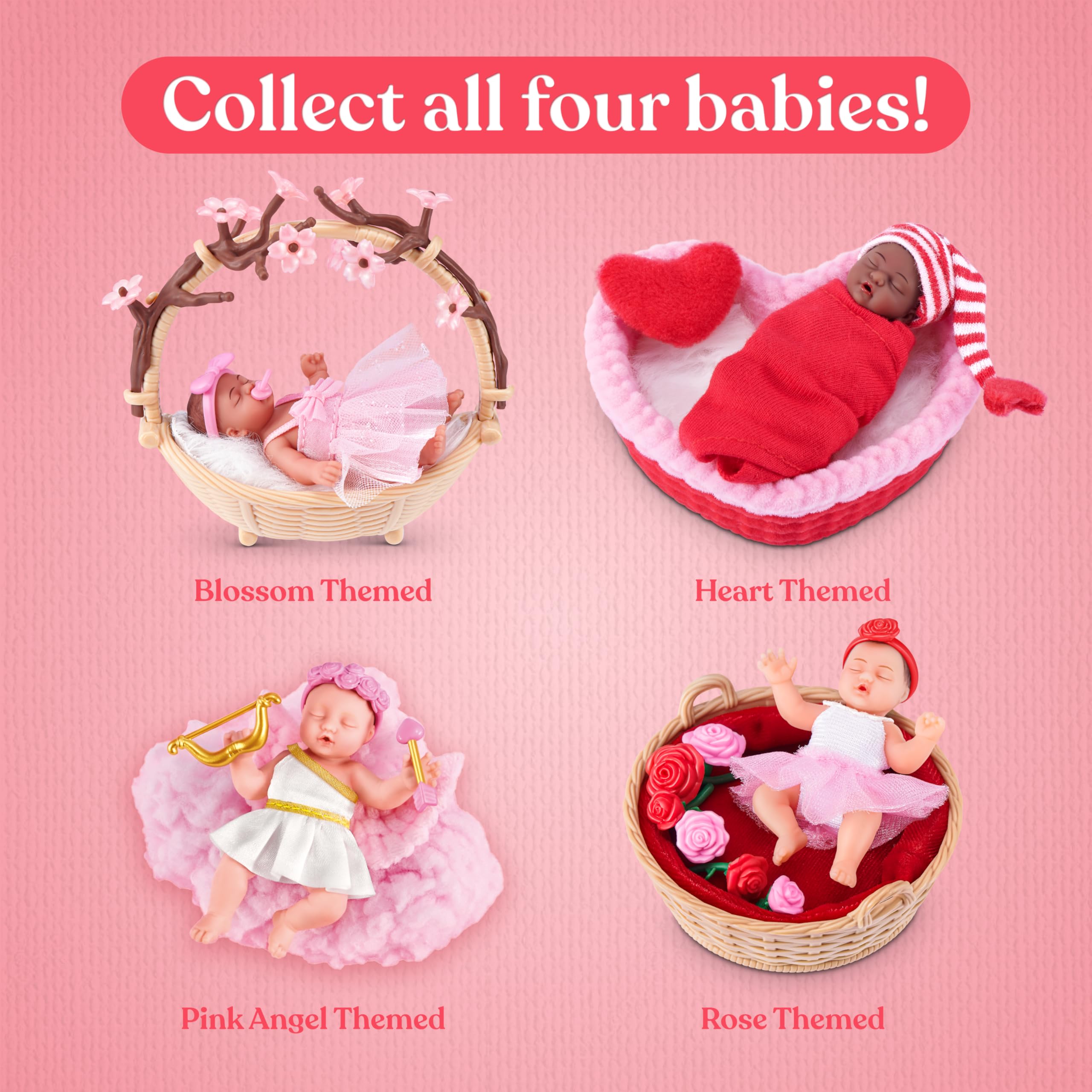 My Mini Baby Sweet Hearts Serie 1 2 Pack de ZURU – Cápsula Sorpresa Coleccionable con Muñeca Bebé, Accesorios y Set de Juego, Juguete Miniatura Realista para Niñas de 3+ Años