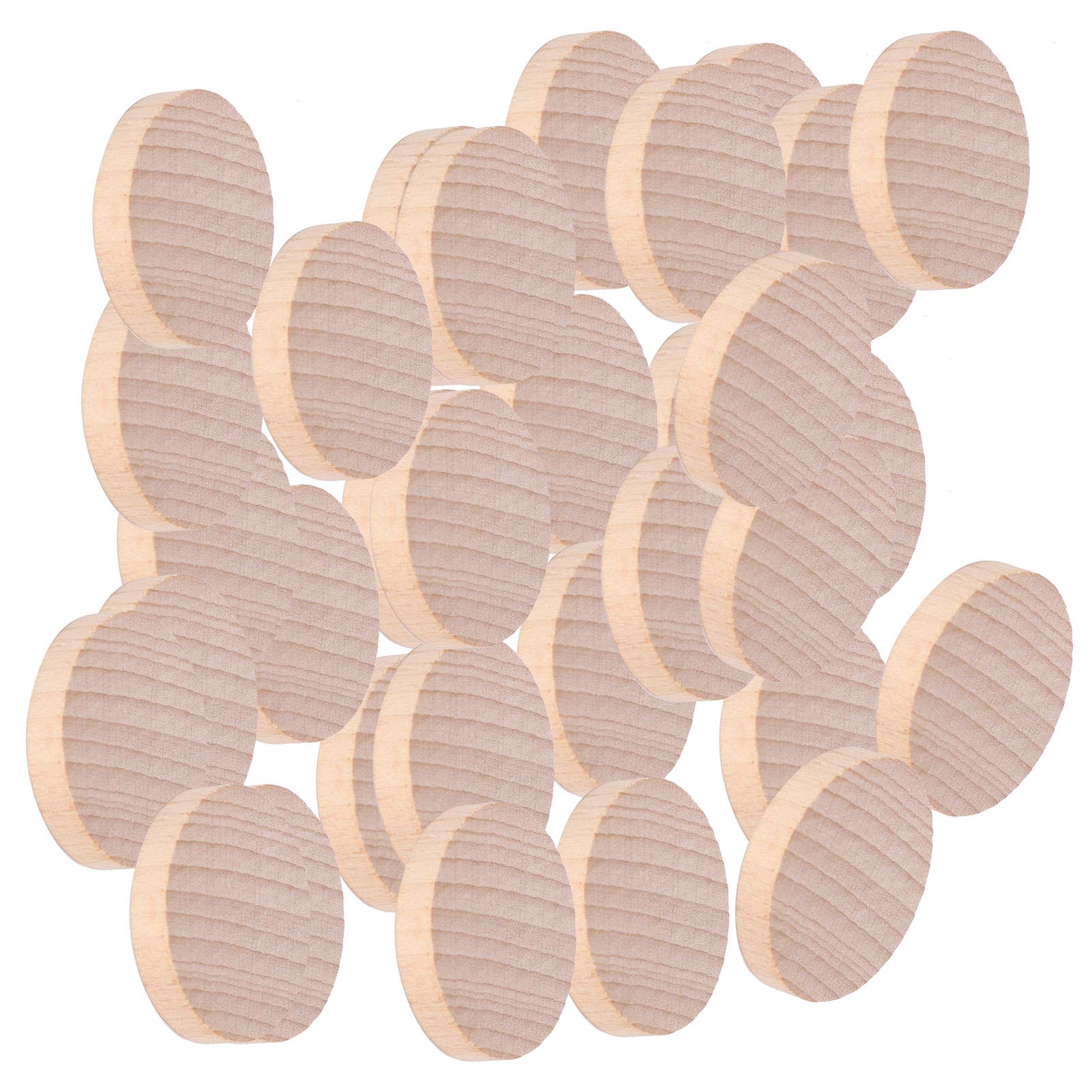HandMade Unfinished Wood Pieces Crafts100pcs Wooden Round Discs for DIY Door Hanger, Pyrography, Painting Decoration(3cm) Handcraft Materials