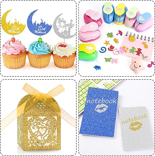 Miniatura 39 de 24 hojas de papel de cartulina con purpurina blanca, papel brillante A4 de primera calidad para álbumes de recortes, proyectos de bricolaje, Blanco