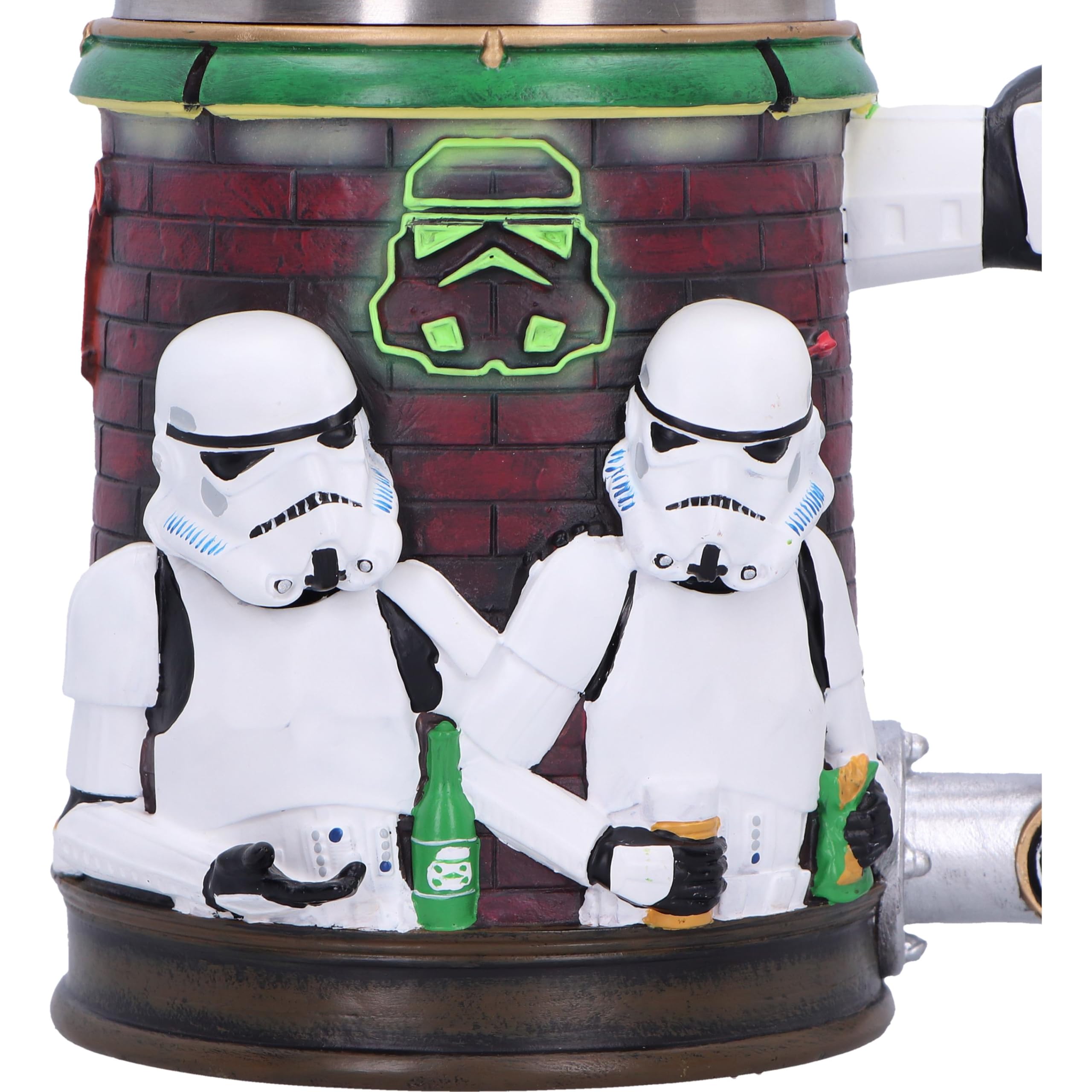 Nemesis Now Chope de bar Stormtrooper de 15,4 cm en résine, sous licence officielle Stormtrooper, design bar, poignée du robinet de bière, insert en acier inoxydable, coulée dans la meilleure résine,
