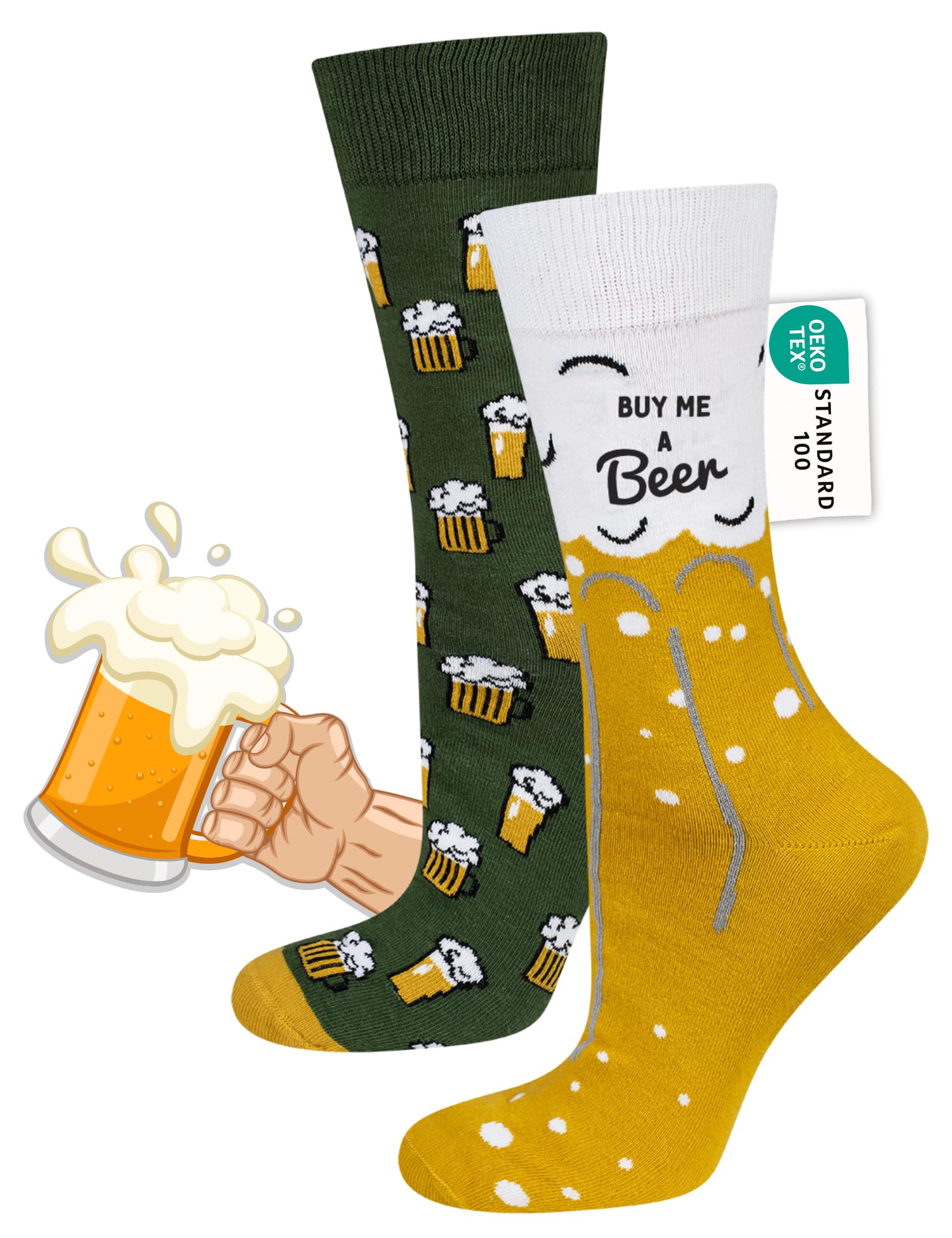 soxo Birra Calzini Uomo Divertenti Fantasia Calze Uomo Cotone Lunghi Birre Gadget Regalo 40-45