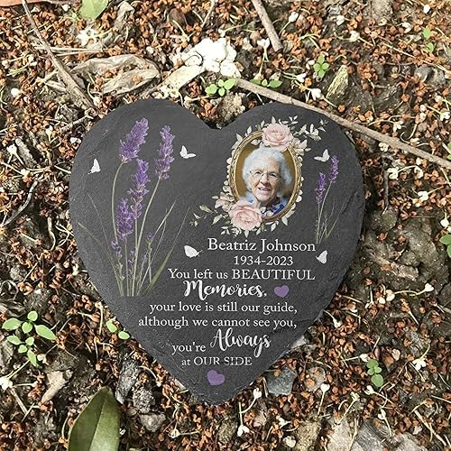 Miniatura 5 de V VIBEPY Piedra conmemorativa personalizada para la abuela, regalos de memoria para la pérdida de la abuela, pérdida de la abuela, piedra de jardín