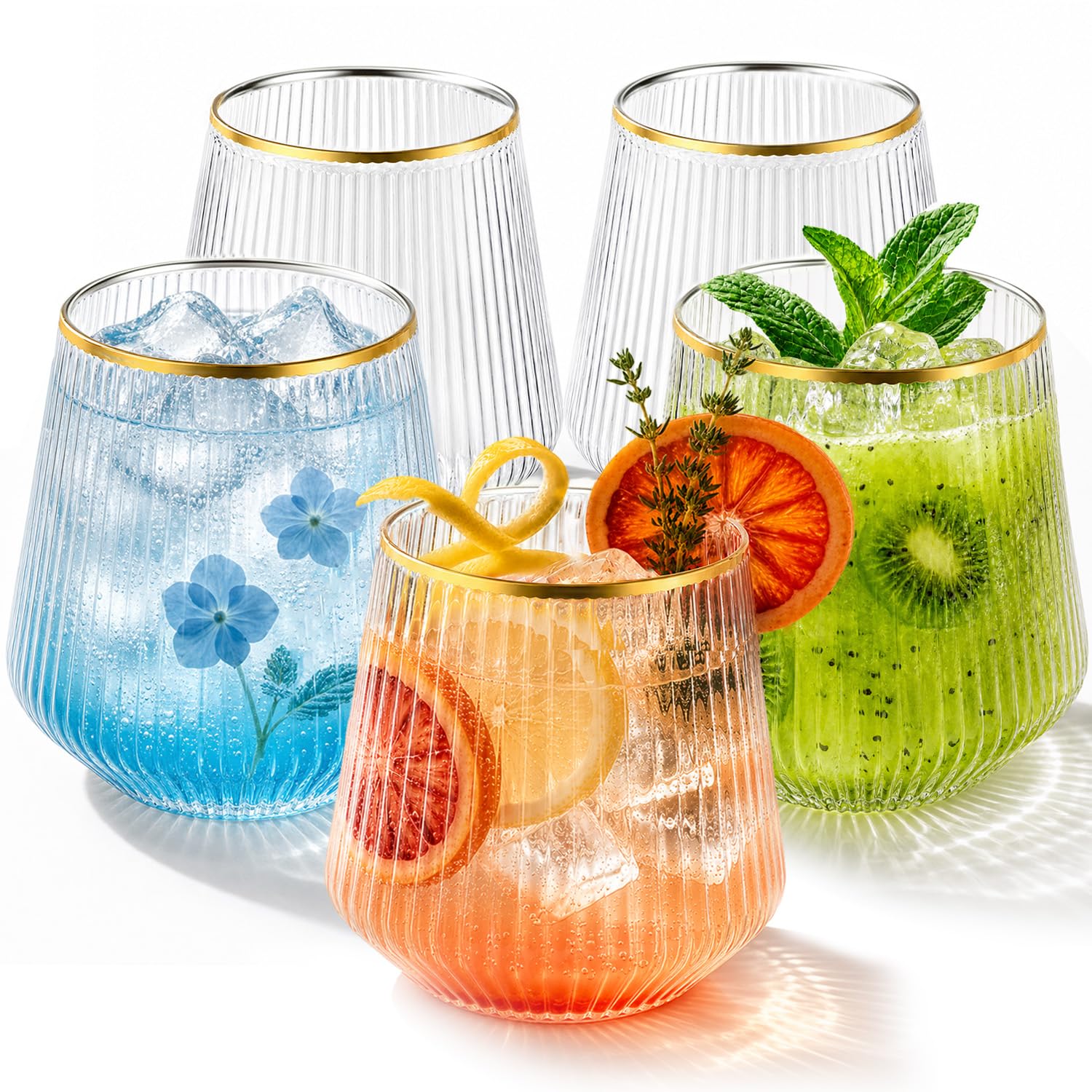40 Pack Ribbed Plastic Wine Glasses, 12 Oz Disposable Cocktail Glasses — Amazon image 9