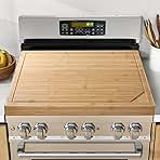 Fun Memories Noodle Board Stove Cover - Bamboo Wood Top Covers for Electric and Gas Sink RV 30 inL x 22 inW x 2.5 inTh Raised Cutting with Legs Juice Grooves