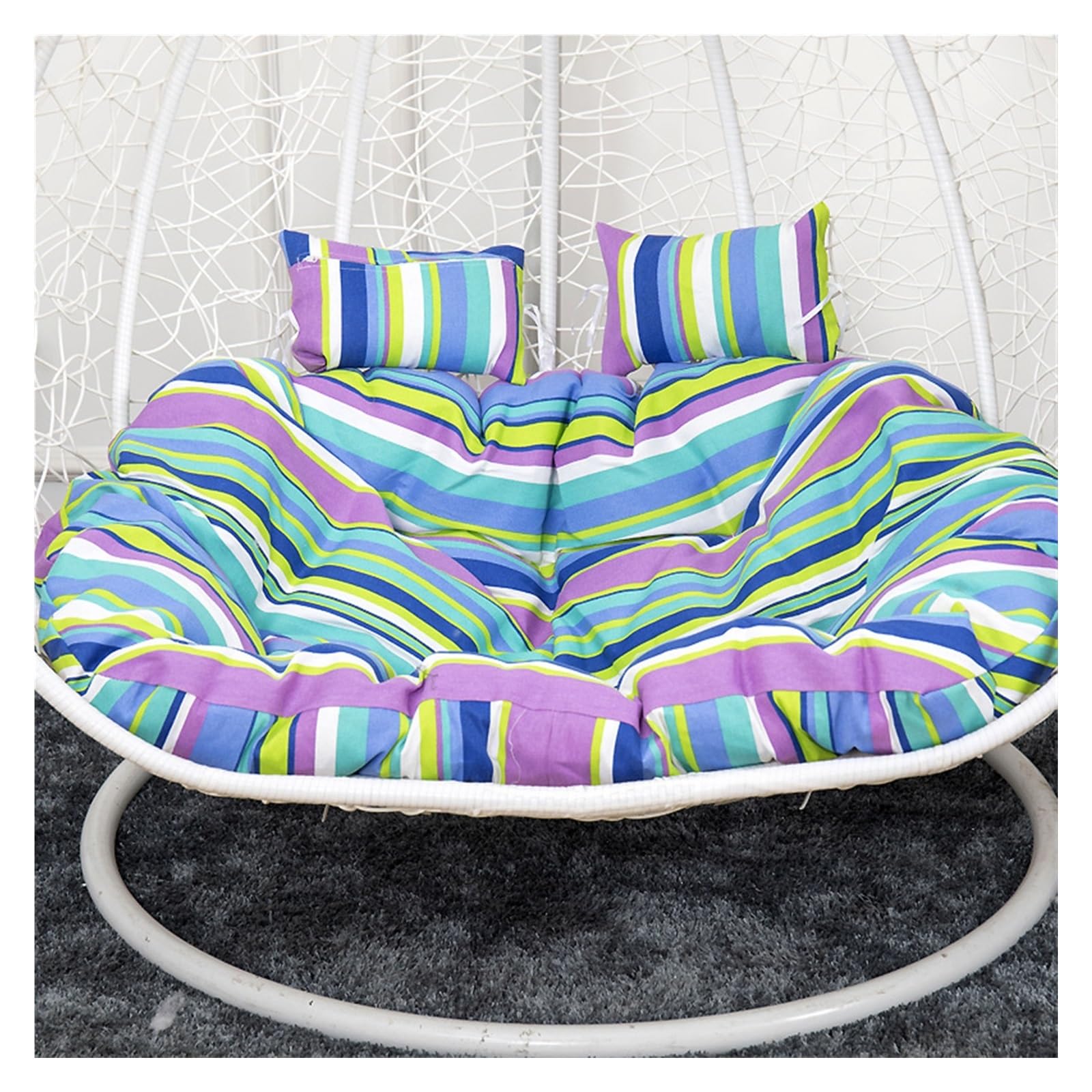 Meiiron Double Egg Chair Cushion Outdoor, Double Hanging Wicker Rattan Egg Swing Cushion Replacement, 2 Person Hanging Egg Hammock Chair Seat Cushion(Color 24)