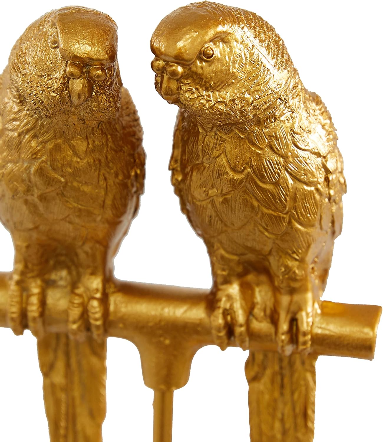 Gold Resin Parrot Statue for Tabletop Decor