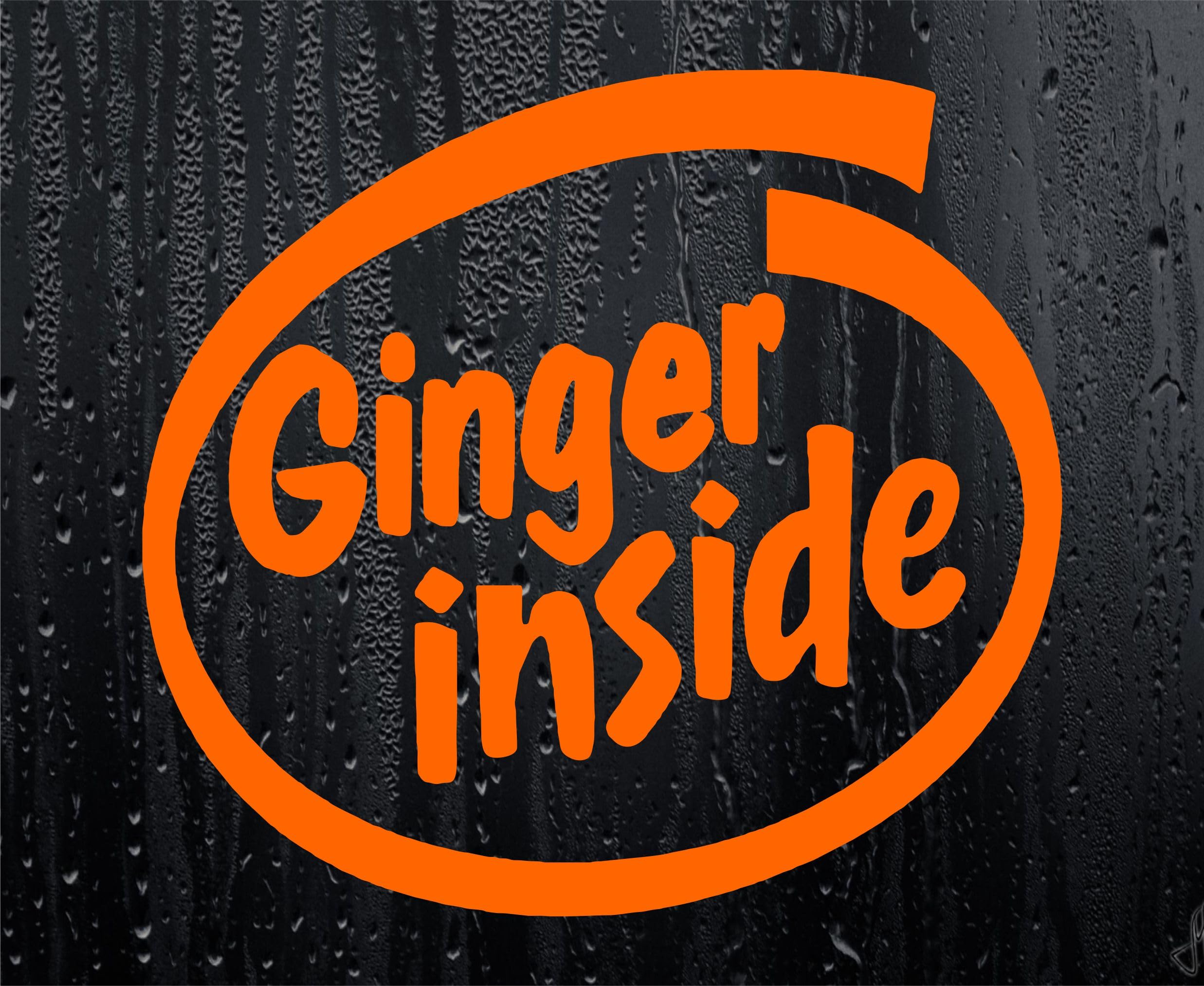 Ginger Inside Orange Vinyl Car Sticker Van Bike Bumper Window Door Decal for Glass & Bodywork