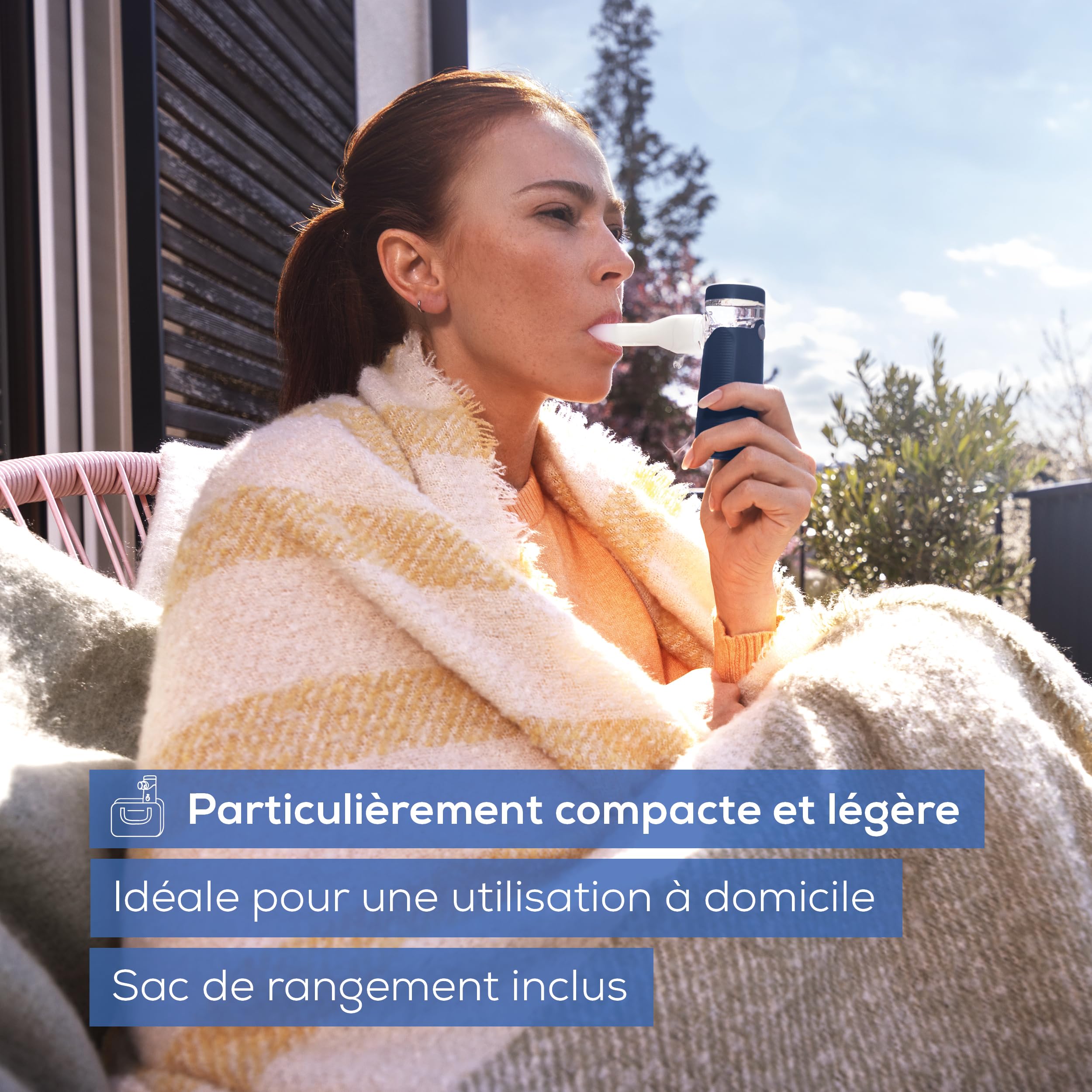 Beurer IH 49 inhalateur portable, pour enfants et adultes en cas de rhume, d’asthme et autres maladies respiratoires, batterie rechargeable, particulièrement silencieux, sac de rangement
