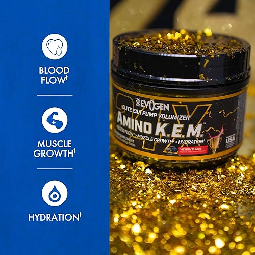 Vista 63 de Evogen Amino K.E.M. - Volumizador de bomba de polvo EAA y BCAA Suplemento de aminoácidos BCAA para flujo sanguíneo, crecimiento muscular e