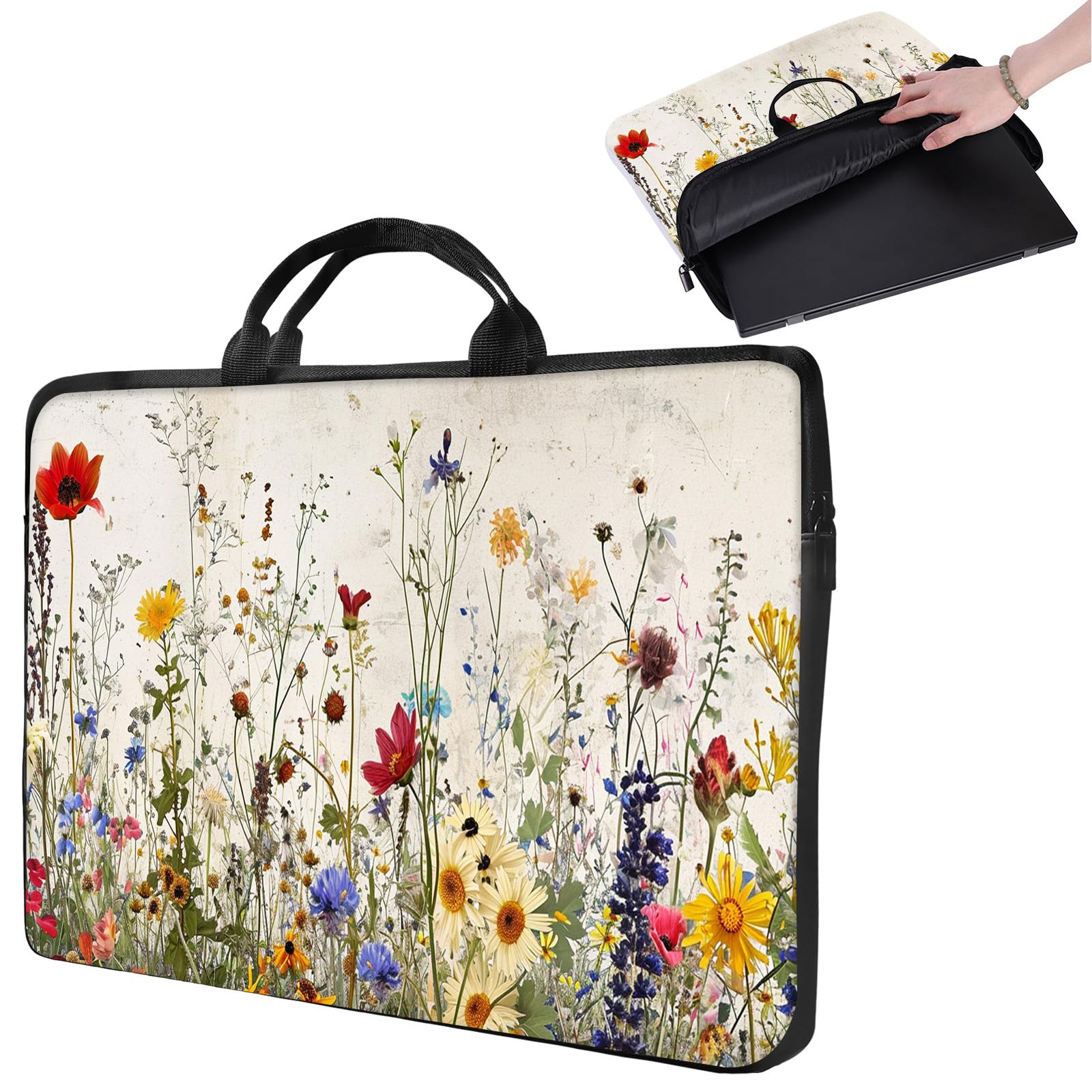 Laptop Sleeve 16 inch,17" Laptop Sleeve with Handle,Compatible for MacBook pro/HP/Lenovo/Dell 16-17 inch,Paded Computer Sleeve Laptop Carrying Case