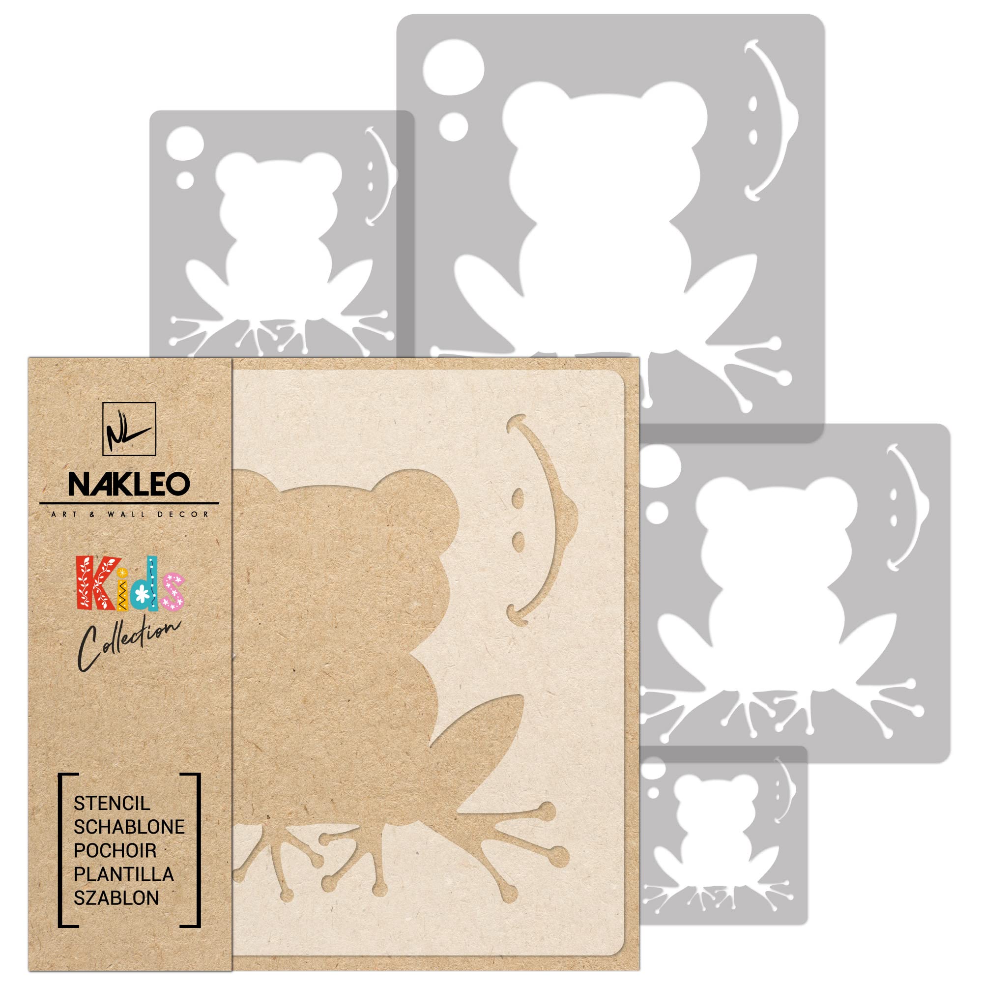 NAKLEO Painting Stencils Set for Kids, 5 Pcs Templates 3.5