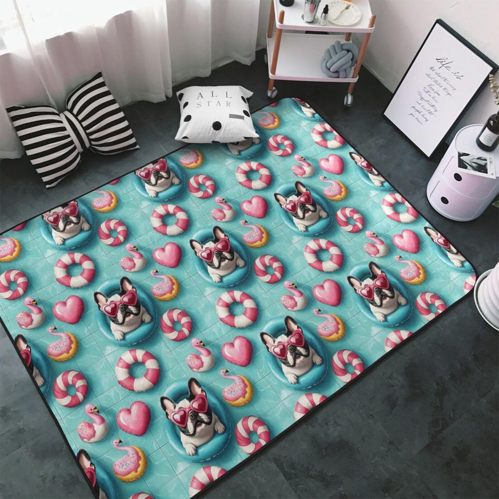Tapis de chambre bouledogue français doux pour une ambiance cosy