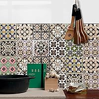 Vista 22 de Alwayspon Adhesivo para azulejos de pared moriscos, despegar y pegar, calcomanías de vinilo autoadhesivas para azulejos de cocina y baño, 6 x 6