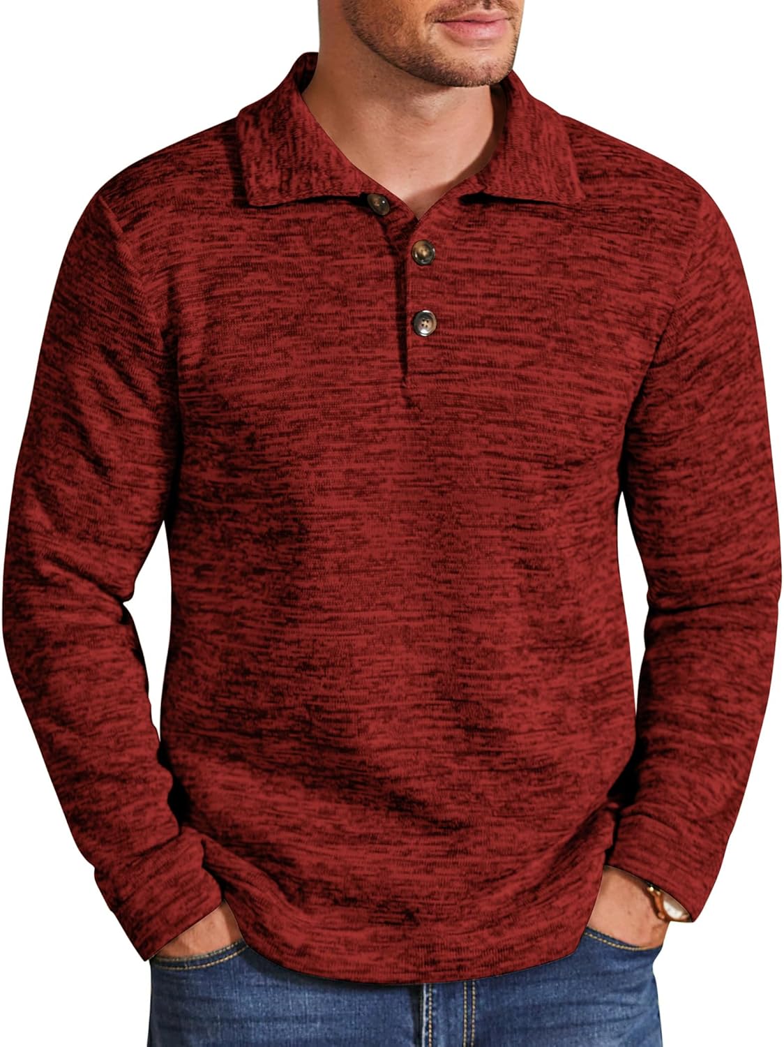 COOFANDY Men's Casual Slim Fit Pullover Sweater Knitted Thermal Sweatshirt