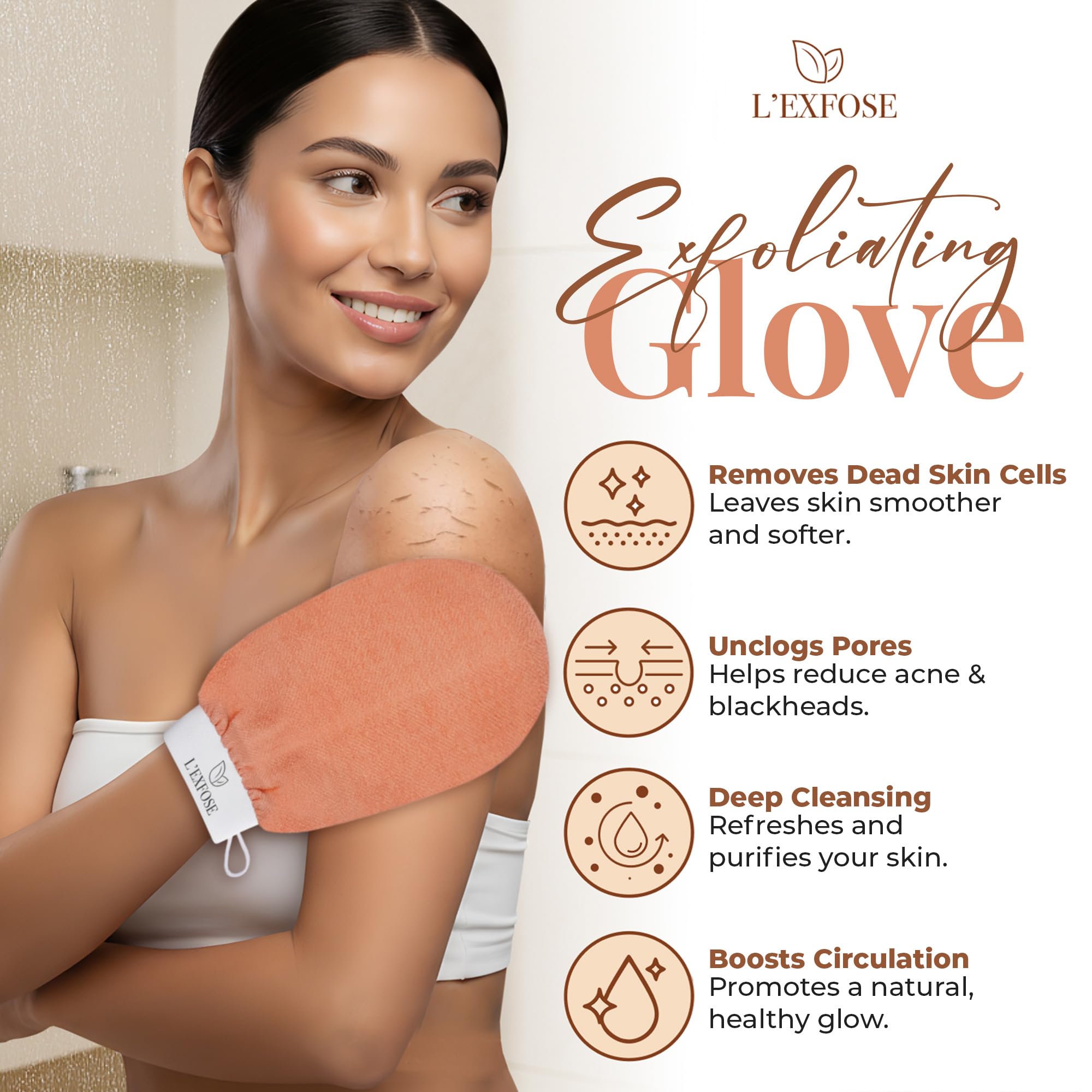 Amazon.com: L'Exfose Kessa Hammam Deep Exfoliating Glove 4pc