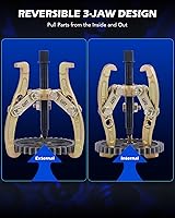 Vista 4 de Orion Motor Tech Juego de Extractores de Engranajes, 3" 4" 6" Kit de Extractor de 3 Mordazas para Remoción de Engranajes de Polea, Rodamientos