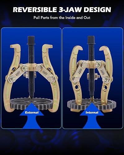 Miniatura 4 de Orion Motor Tech Juego de Extractores de Engranajes, 3" 4" 6" Kit de Extractor de 3 Mordazas para Remoción de Engranajes de Polea, Rodamientos y