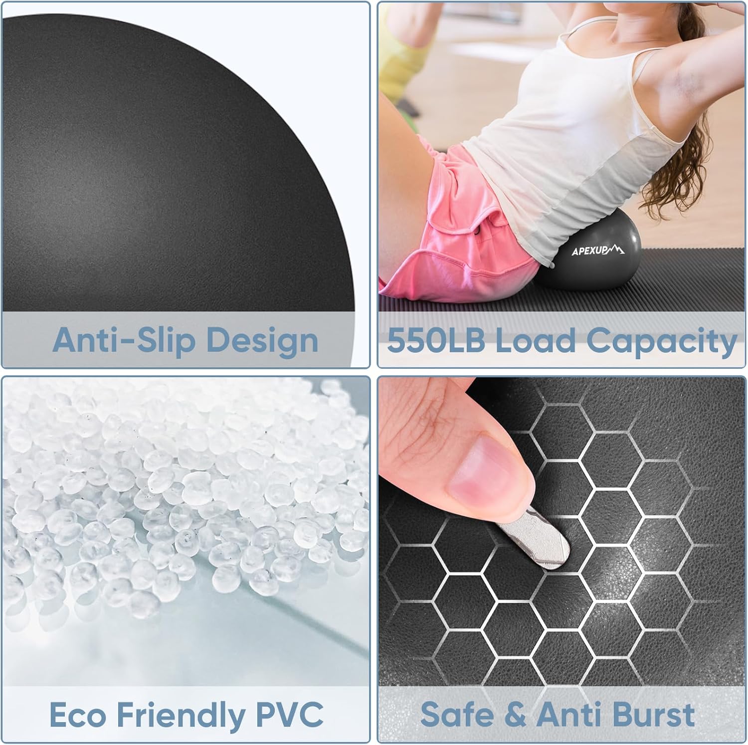 APEXUP Weighted Vest 15lbs+ 9 Inch Pilates Ball