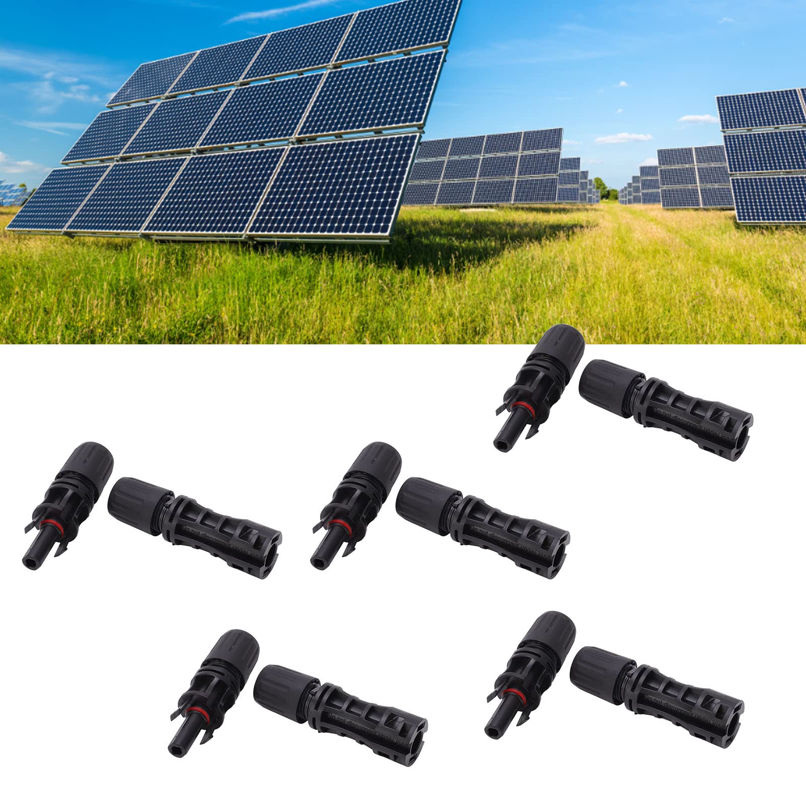 Solar PV Connector, PV Connector DC 1500V Copper Tin Plating Insulated 5 Sets for Installation (45A) |-image-32