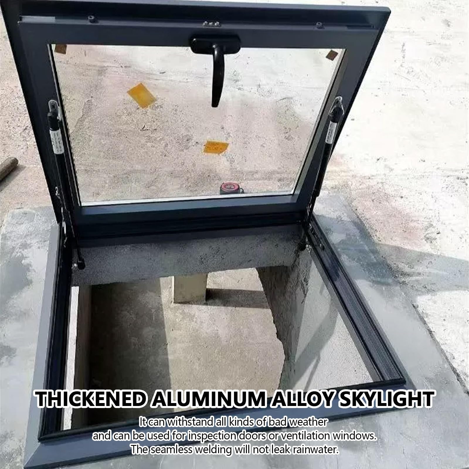 Rejilla de ventilación de techo para exteriores con cubierta de tragaluz, ventana de ventilación de sótano, tapa de acceso al techo de aleación de aluminio, resistente a la lluvia, puerta de acceso al