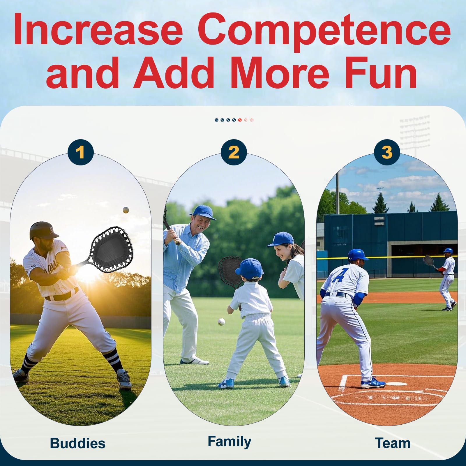 Fungo Racket Baseball for Fly Balls: XXSJ Softball Training Equipment for Coaches and Parents - Practice Hitting Grounders Line Drives Pop Flies