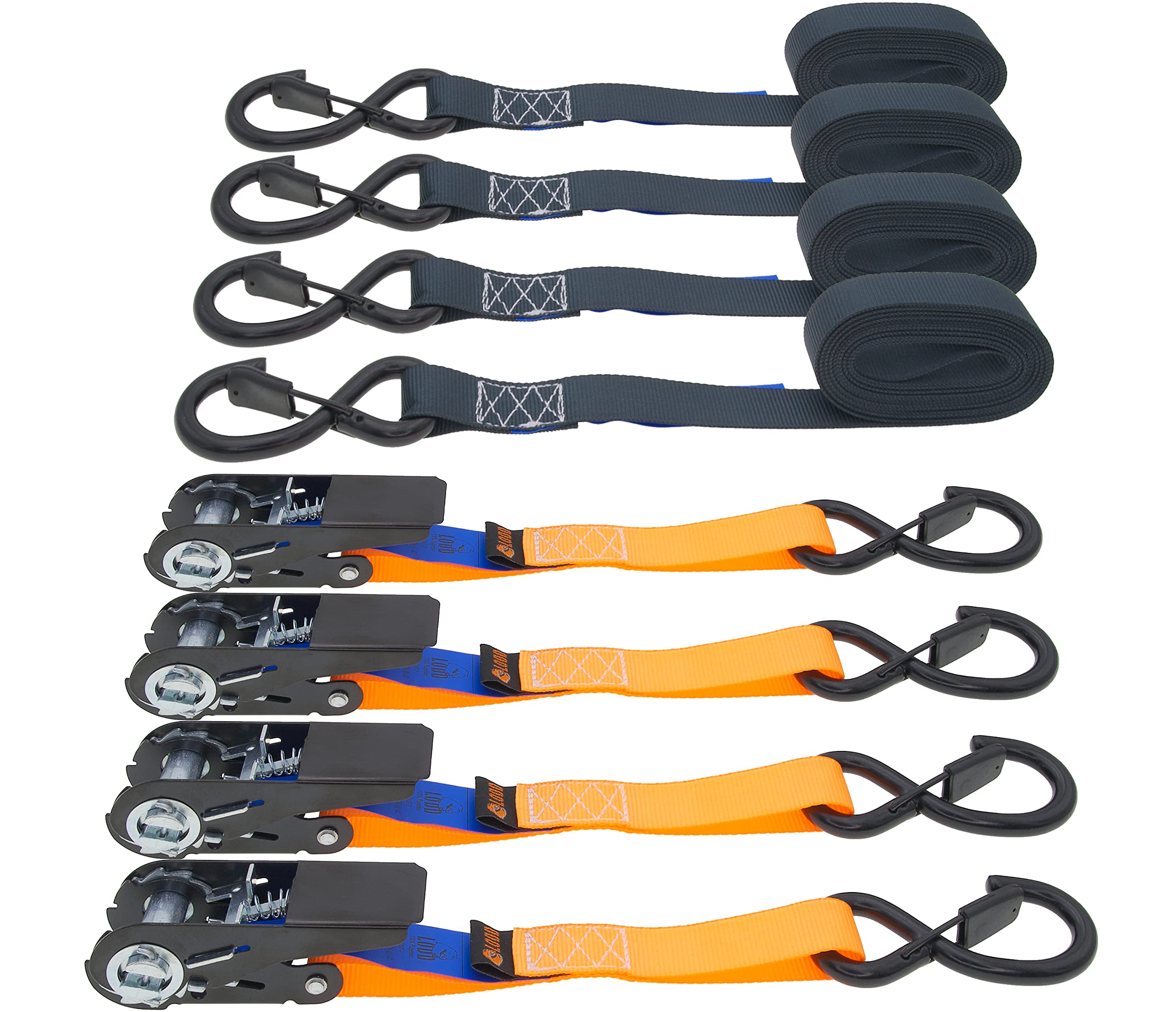 LODD - 4 spanbanden met ratel, 4 m x 25 mm, weerstand 800