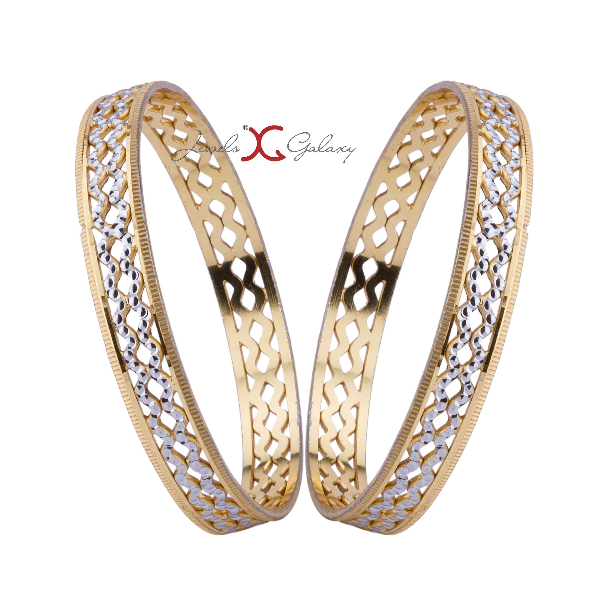 Delicate Rhodium Plated Bangle Set Jewellery For Girls