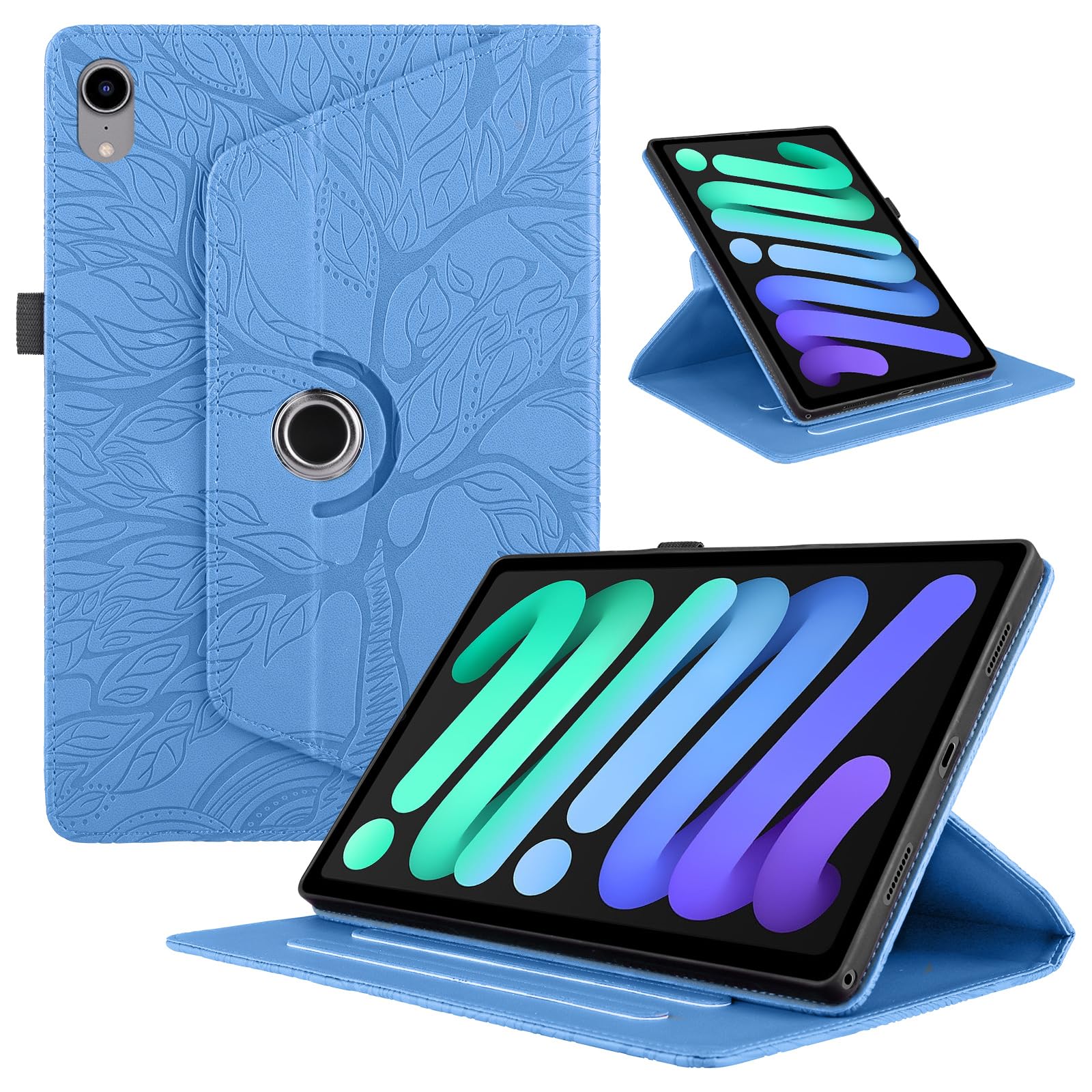 Funda para Samsung Galaxy Tab S9/ S8/ S7 11" (SM-X710/X700/T870) PU Cuero Tablets Protectora Cover 360°Carcasa Giratoria de ángulo Múltiple Stand Función Tablets Funda,Rojo Árboles — view 109