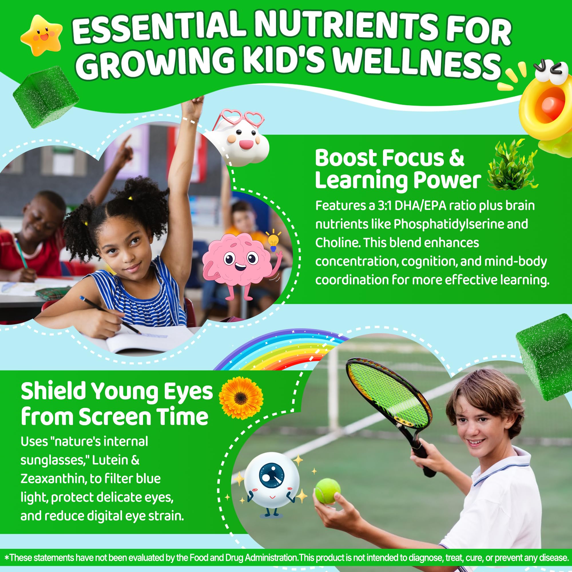 Kids Multivitamin Gummies + Super Greens, w/20+ Veggie Fruit, Prebiotics — Amazon image 6