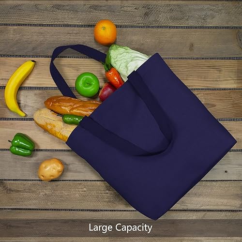 Miniatura 4 de TOPDesign 2  6  Paquete de 12 bolsas de lona con cierre magnético, bolsas de compras reutilizables para comestibles, bricolaje tus diseños creativos