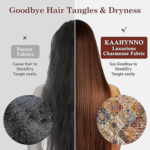 Miniatura 4 de Gorro de satén de seda ajustable para envolver el cabello para dormir, gorro de dormir de doble capa, turbante nocturno para cabello largo y rizado