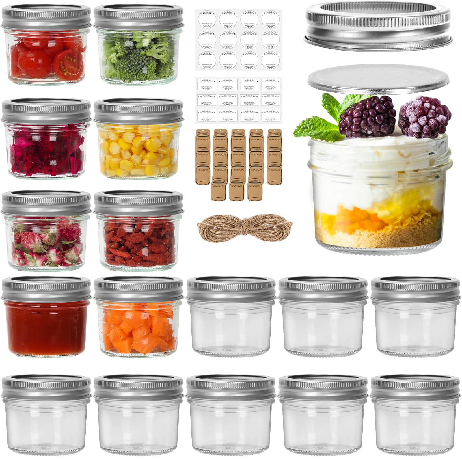 HYCKee 4oz Mason Jars