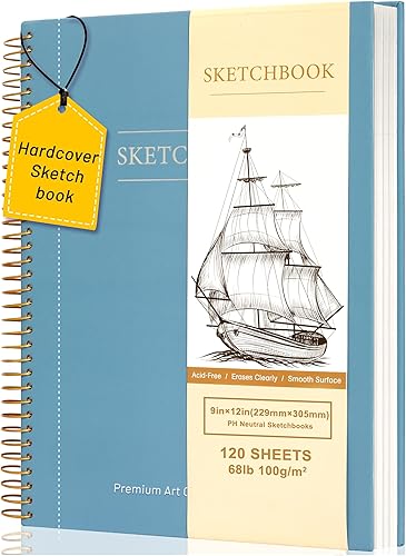 Miniatura 10 de Yoment Cuaderno de bocetos de 5.5 x 8.5 pulgadas para dibujar pequeño en espiral para niños, cuaderno de bocetos de tapa dura (68 libras3.53 ozm),