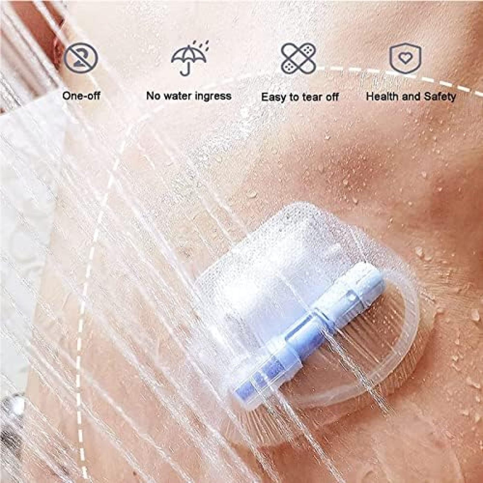 Peritonealdialyse-Duschschutz, Pu-transparenter wasserdichter Membranverband, wasserdichte Duschabdeckung für den Dialyseanschluss, Klebeband zum Baden, 50 Stück