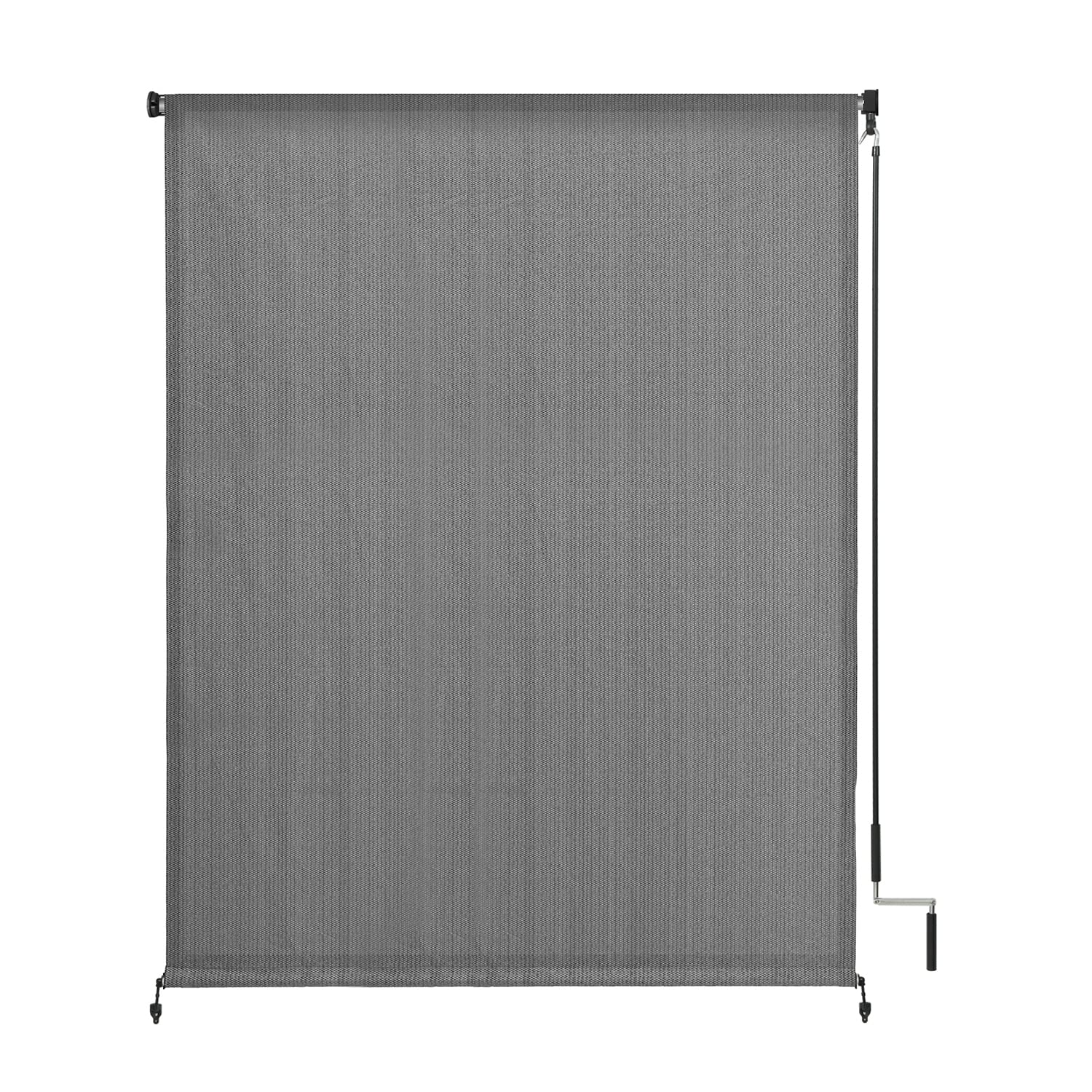 VICLLAX Outdoor Cordless Roller Shade, Patio Blind Sun Shade Cloth Privacy Screen for Outside Porch Pergola Gazebo 6ft x 6ft, Dark Grey
