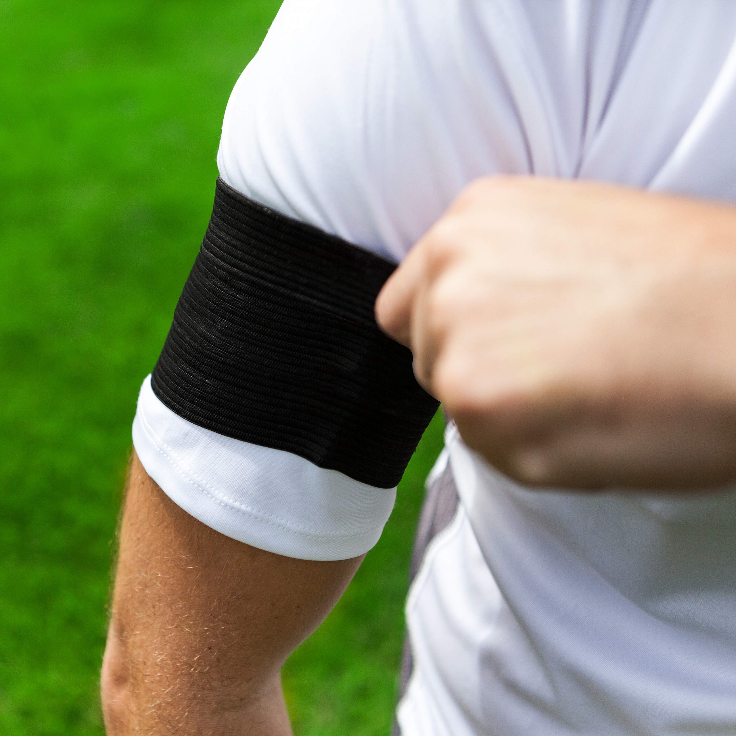 FORZA Fascia Nera Sportiva (Lutto/Rispetto) - Fascia Capitano Calco per Mostrare Rispetto | Fascetta per Sport
