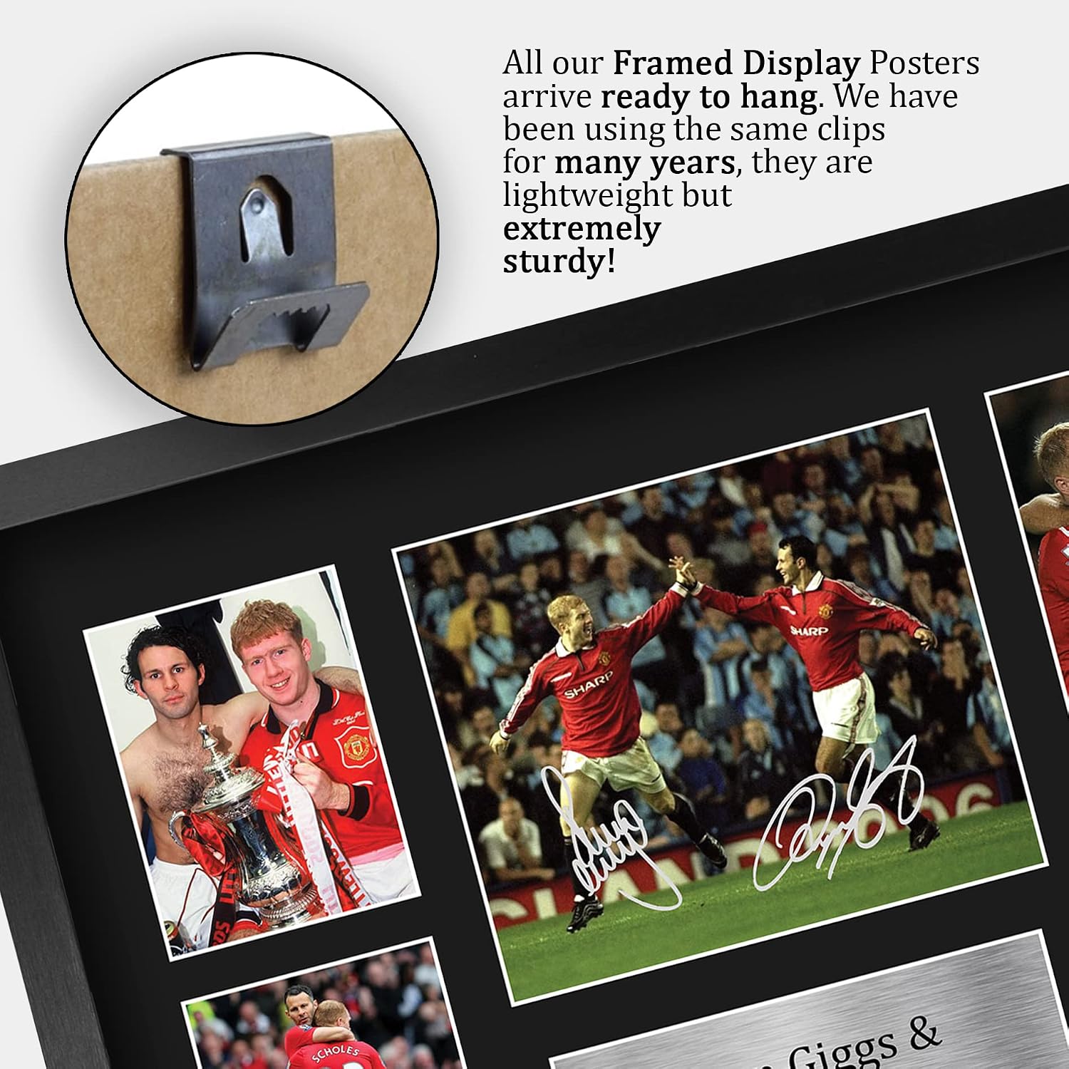 HWC Trading Ryan Giggs & Paul Scholes Manchester United Man U 16 x 12 inch (A3) Printed Gifts Memorabilia Signed Autograph Photograph Display for Football Fans and Supporters - 16" x 12" Framed